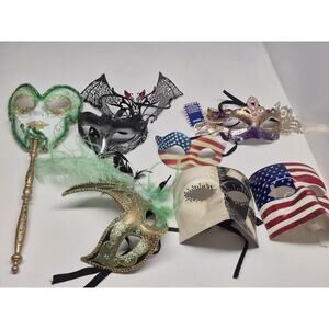 Nice High Quality Mardi Gras Venetian Jester Joker Masquerade Face Mask Lot